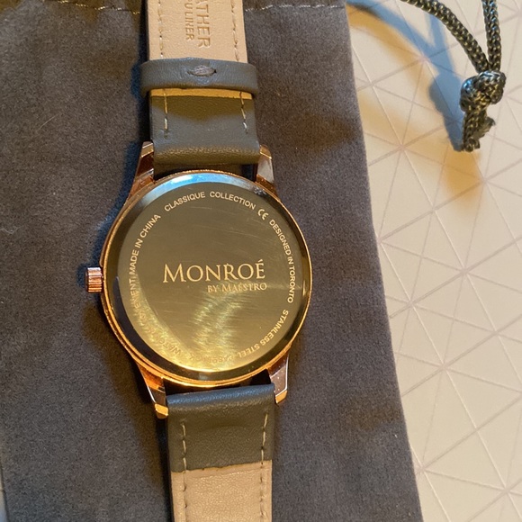 Monroé Rose Gold Charcol Leather Watch - Picture 6 of 6